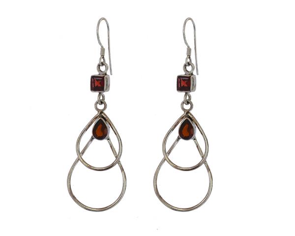 Raindrop earrings-Garnet